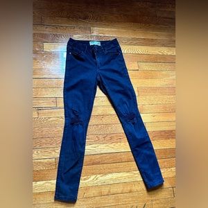 WOMENS HIGH RISE TABLE HAUTE - GARAGE DISTRESSED BLACK JEANS size 3